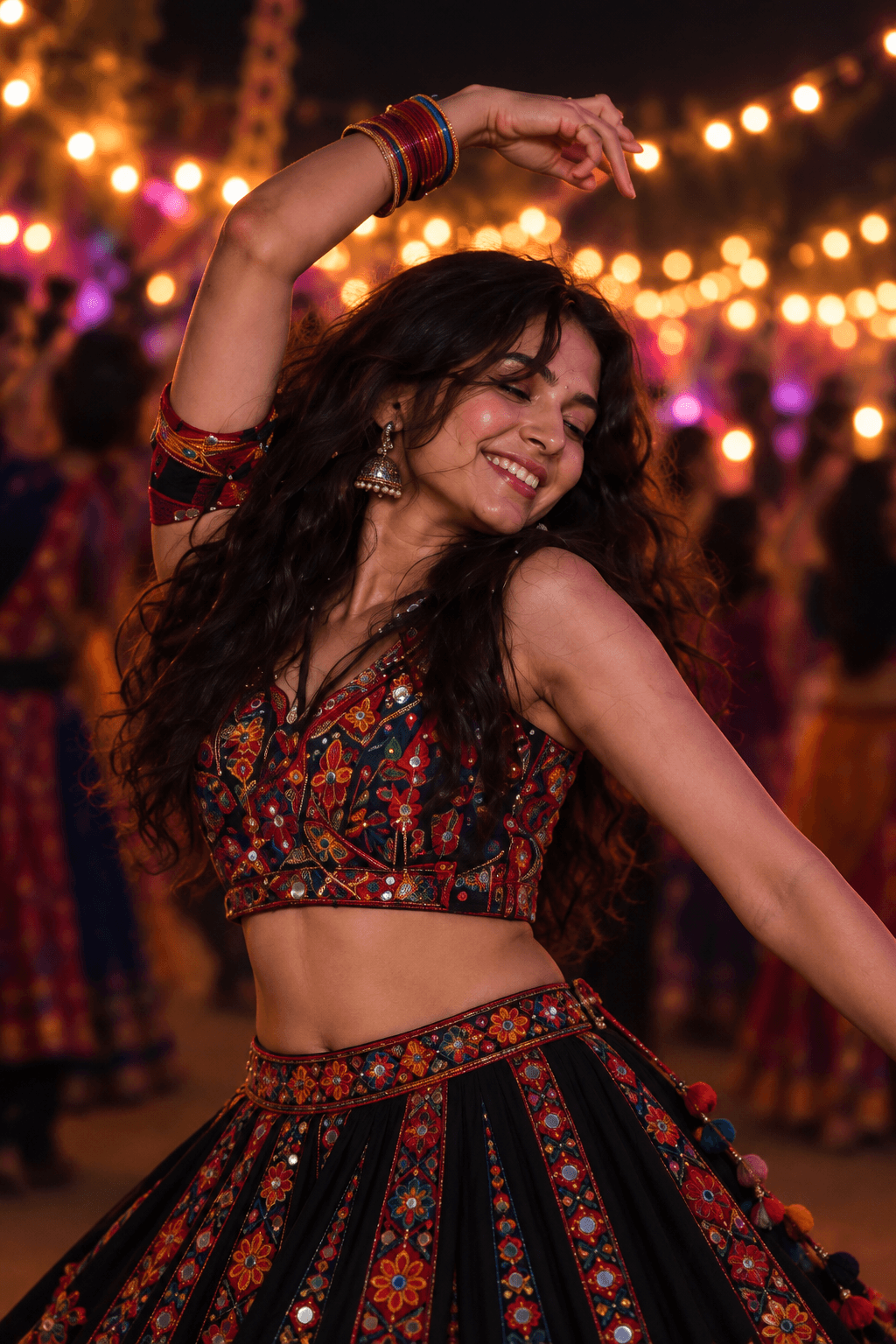 Meher dancing at a Garba celebration